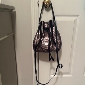 Elegant Metallic Snakeskin pouch bag